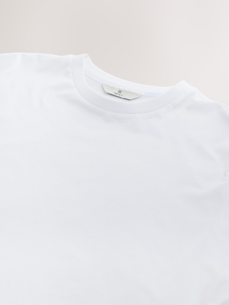 White Regular Fit Regular Fit Signature SUPIMA® Cotton Crew Neck T-Shirt - Image 7 of 7