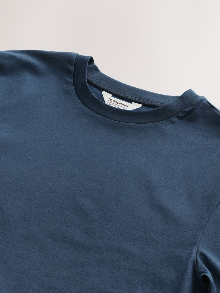 Blue Navy Regular Fit N. Premium SUPIMA® Cotton Crew Neck T-Shirt - Image 9 of 9 Blue Navy Regular Fit N. Premium SUPIMA® Cotton Crew Neck T-Shirt - Image 9 of 9