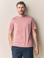 Pink Regular Fit Regular Fit Signature SUPIMA® Cotton Crew Neck T-Shirt - Image 3 of 8