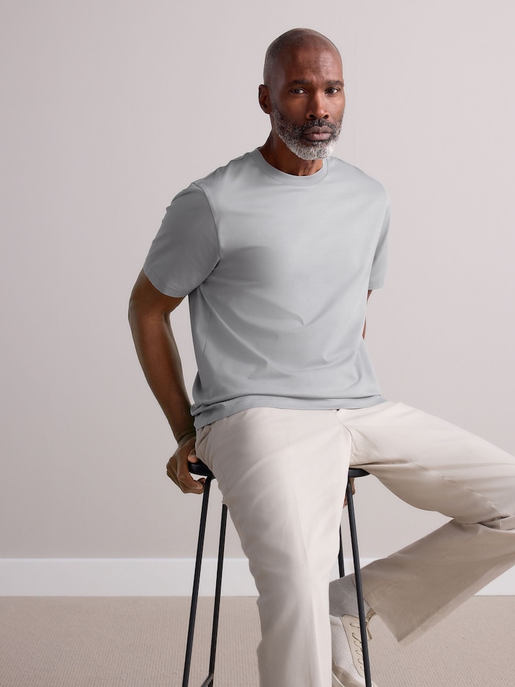 Grijs - Normale Pasvorm - Regular Fit Signature SUPIMA® Cotton Crew Neck T-Shirt - Image 1 of 1