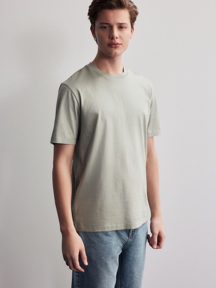 Green Regular Fit Signature SUPIMA® Cotton Crew Neck T-Shirt - Image 1 of 6 Green Regular Fit Signature SUPIMA® Cotton Crew Neck T-Shirt - Image 1 of 6