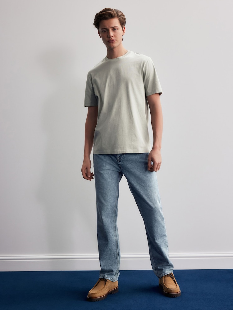 Green Regular Fit Signature SUPIMA® Cotton Crew Neck T-Shirt - Image 2 of 6 Green Regular Fit Signature SUPIMA® Cotton Crew Neck T-Shirt - Image 2 of 6