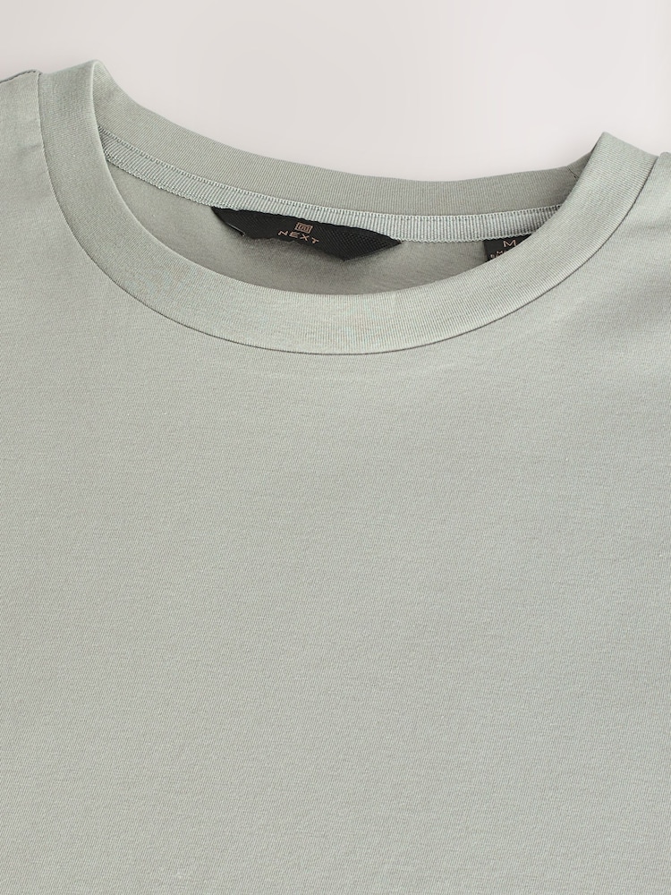 Groen - Normale Pasvorm - Regular Fit Signature SUPIMA® Cotton Crew Neck T-Shirt - Image 5 of 6