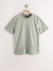 Green Regular Fit Signature SUPIMA® Cotton Crew Neck T-Shirt - Image 7 of 8