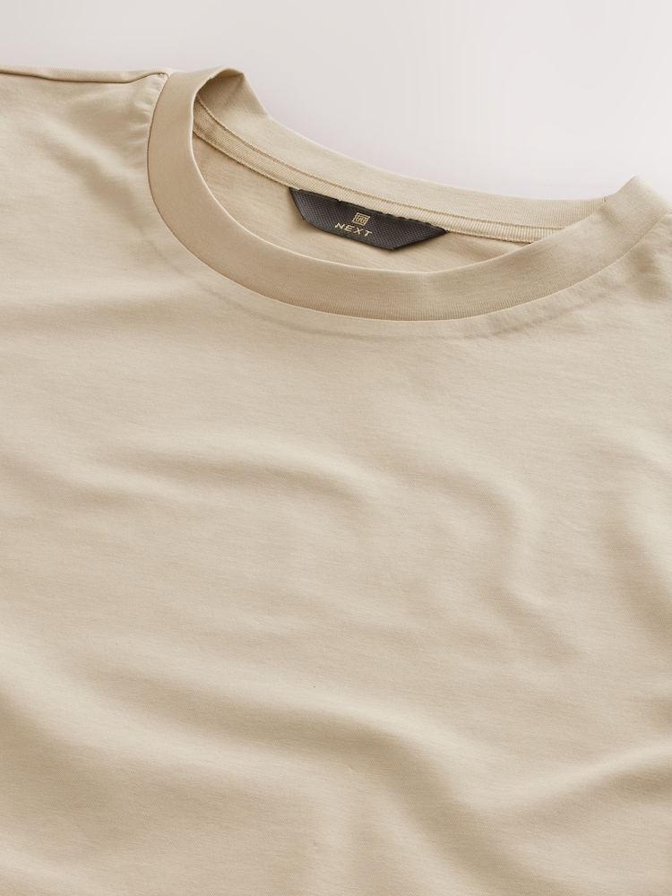 Stone Neutral Regular Fit Signature SUPIMA® Cotton Crew Neck T-Shirt - Image 7 of 7