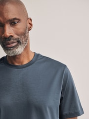 Slate Grey Regular Fit Regular Fit Signature SUPIMA® Cotton Crew Neck T-Shirt - Image 4 of 7