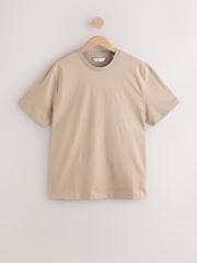 Blanc/Marine/Pierre - Lot de 3 t-shirts à col rond en coton Supima haut de gamme 100% coton - Image 11 of 15