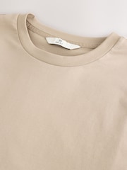 Blanc/Marine/Pierre - Lot de 3 t-shirts à col rond en coton Supima haut de gamme 100% coton - Image 14 of 15