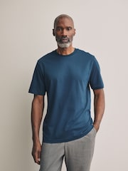 Blanc/Marine/Pierre - Lot de 3 t-shirts à col rond en coton Supima haut de gamme 100% coton - Image 2 of 15