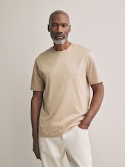 Blanc/Marine/Pierre - Lot de 3 t-shirts à col rond en coton Supima haut de gamme 100% coton - Image 8 of 15