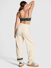 Victoria's Secret PINK White Shell Cuffed Fleece Joggers - Image 2 of 3