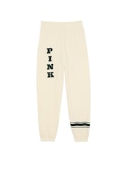 Victoria's Secret PINK White Shell Cuffed Fleece Joggers - Image 3 of 3