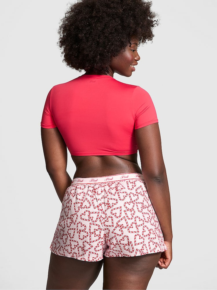 Victoria's Secret PINK Pink Tulip Candy Cane Short Pyjama Bottoms - Image 2 of 3