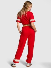 Victoria's Secret PINK Vermillion Red Cuffed Fleece Joggers - Image 2 of 3