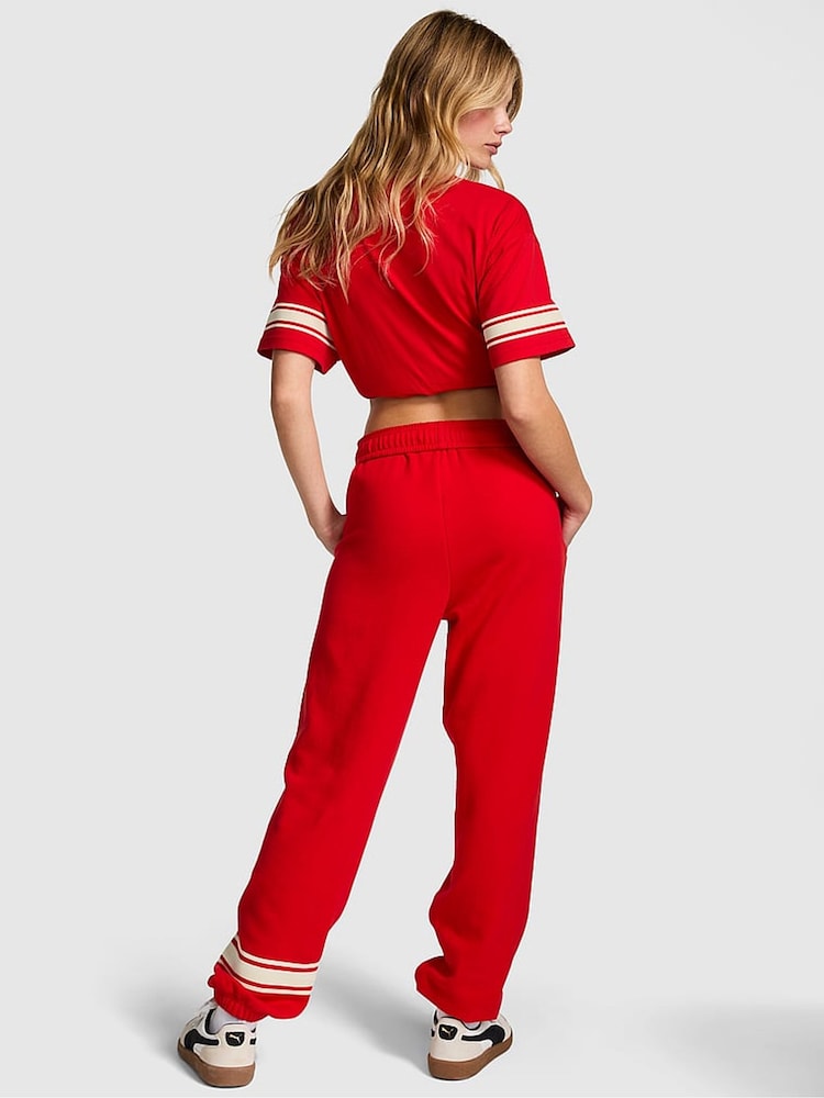 Victoria's Secret PINK Vermillion Red Cuffed Fleece Joggers - Image 2 of 3