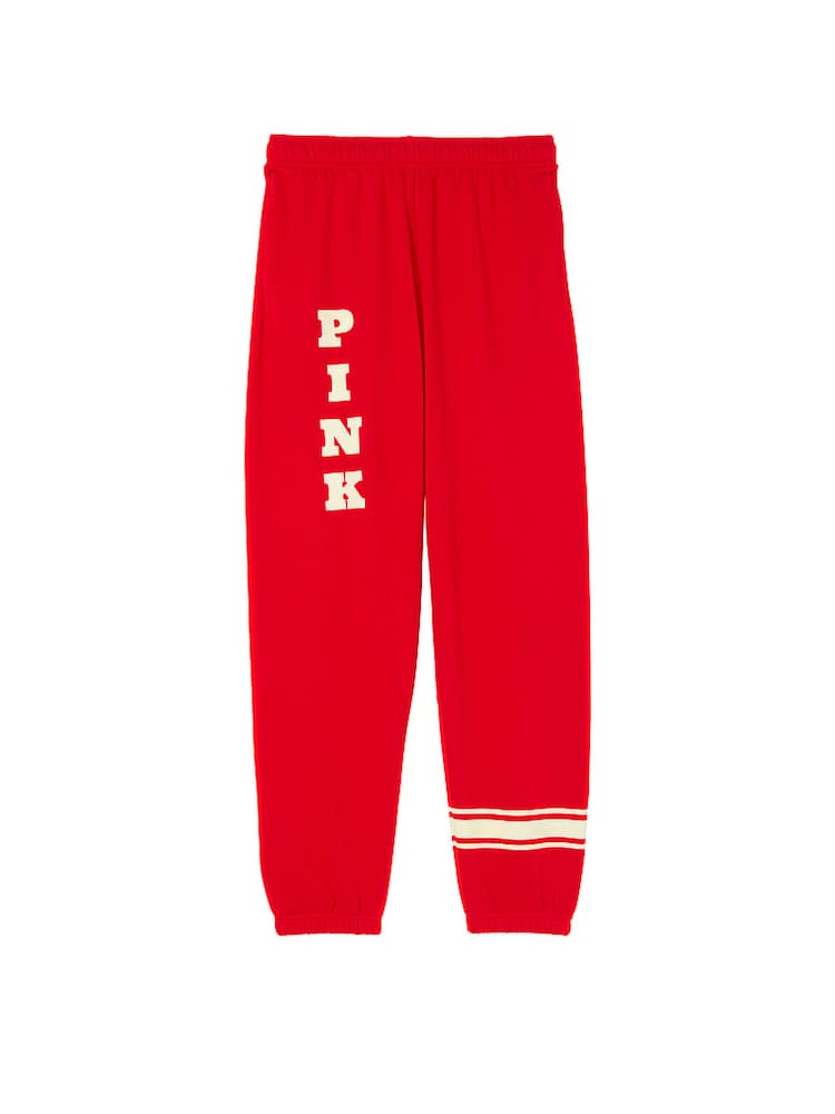 Victoria's Secret PINK Vermillion Red Cuffed Fleece Joggers - Image 3 of 3