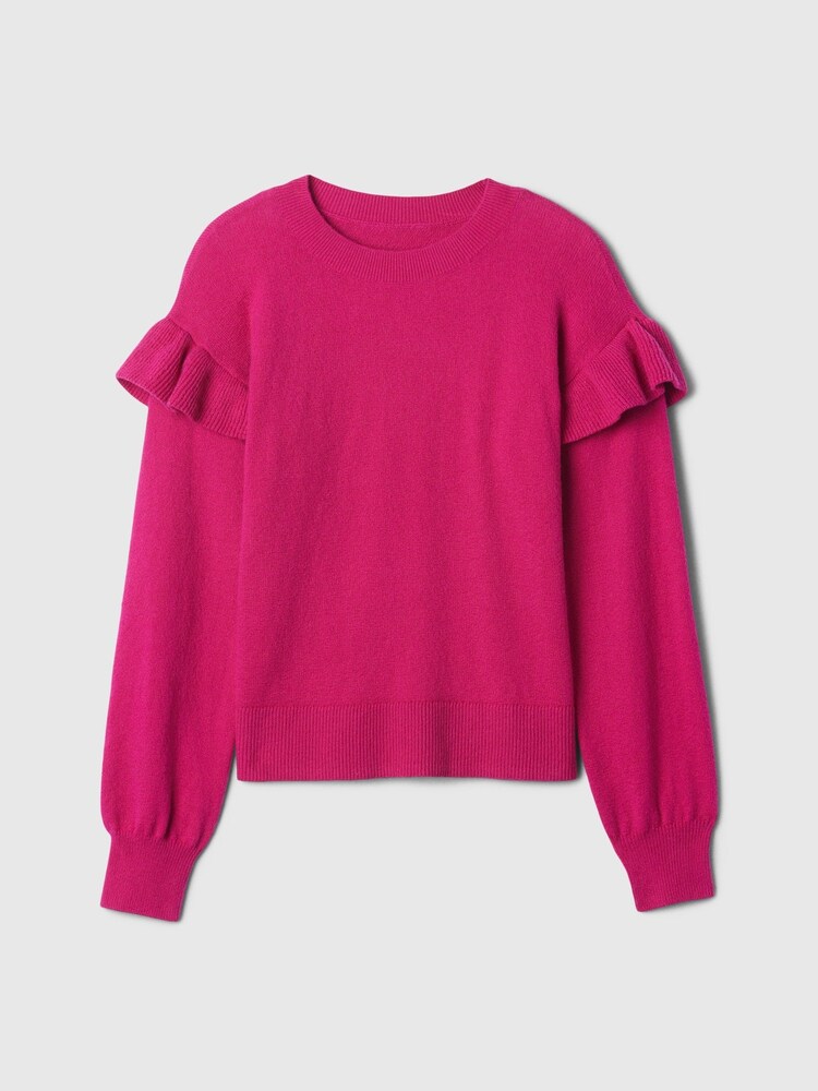 Gap Pink CashSoft Ruffle Jumper (4-13yrs) - Image 1 of 4