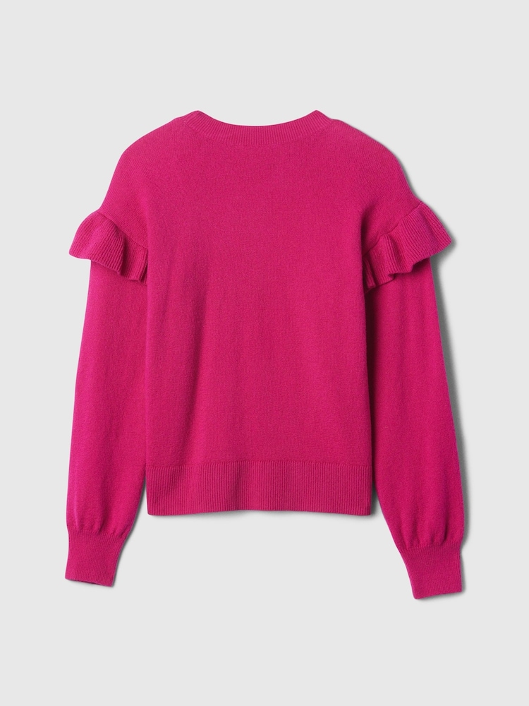 Gap Pink CashSoft Ruffle Jumper (4-13yrs) - Image 2 of 4 Gap Pink CashSoft Ruffle Jumper (4-13yrs) - Image 2 of 4