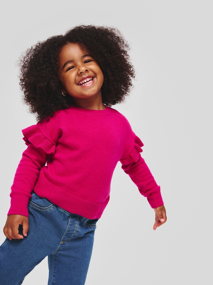 Gap Pink CashSoft Ruffle Jumper (4-13yrs) - Image 4 of 4