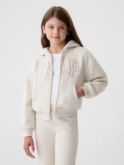 Crema - Sudadera con capucha suave y acogedora con logotipo vintage de Gap (4-13años) - Imagen 1 de 5