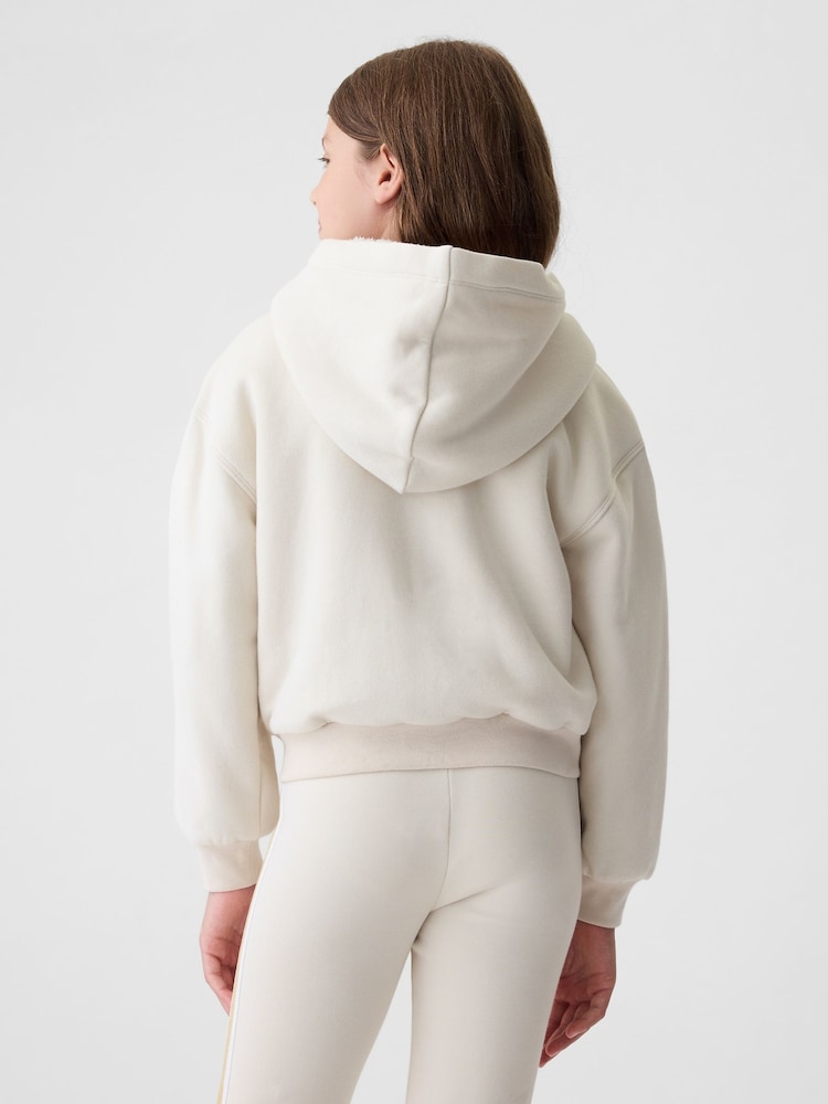 Crema - Sudadera con capucha suave y acogedora con logotipo vintage de Gap (4-13años) - Imagen 2 de 5