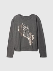 Gap Grey Owl Graphic T-Shirt (4-13yrs) - Image 3 of 4