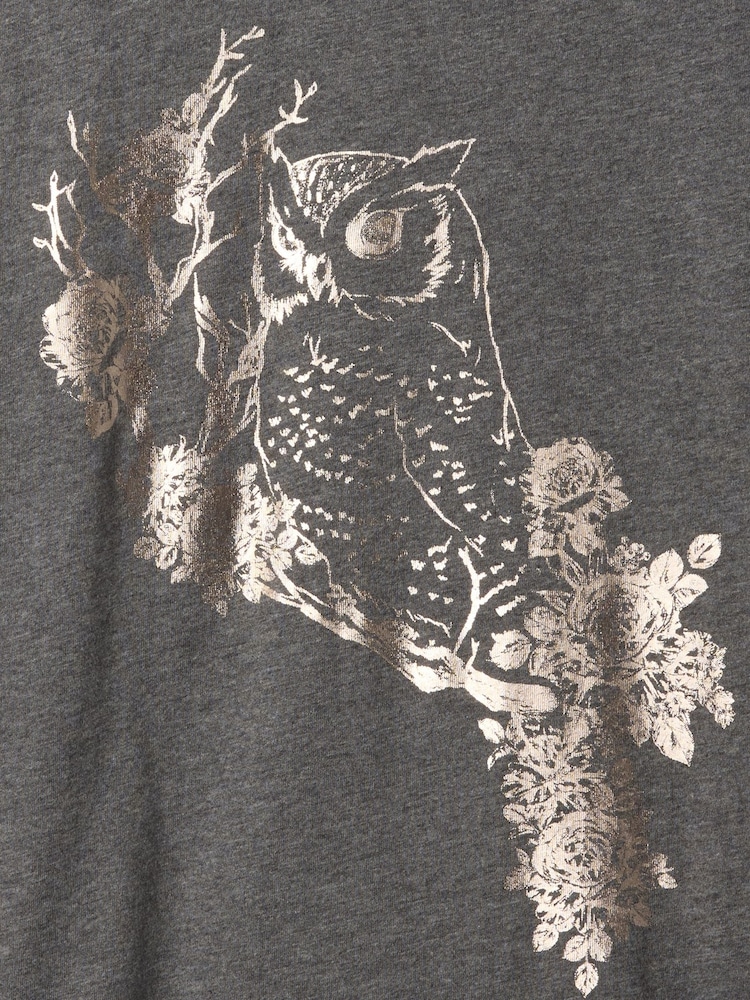 Gap Grey Owl Graphic T-Shirt (4-13yrs) - Image 4 of 4