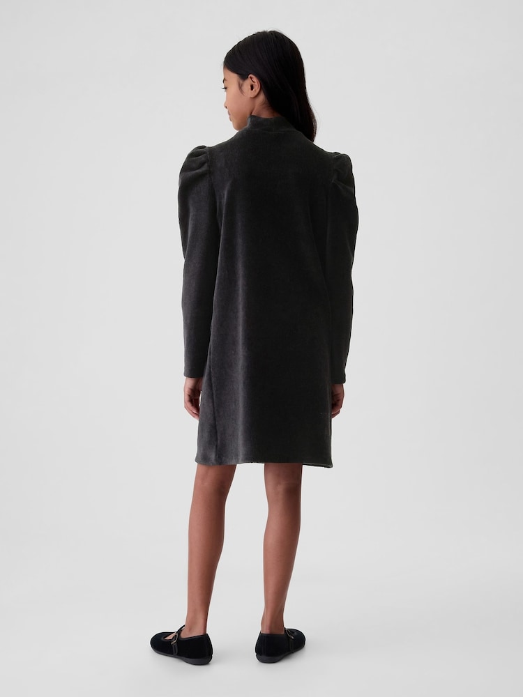 Gap Grey Puff Sleeve Corduroy Dress (4-13yrs) - Image 2 of 4 Gap Grey Puff Sleeve Corduroy Dress (4-13yrs) - Image 2 of 4