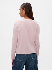Gap Pink Long Sleeve Graphic T-Shirt (4-13yrs) - Image 2 of 4