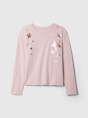 Gap Pink Long Sleeve Graphic T-Shirt (4-13yrs) - Image 3 of 4