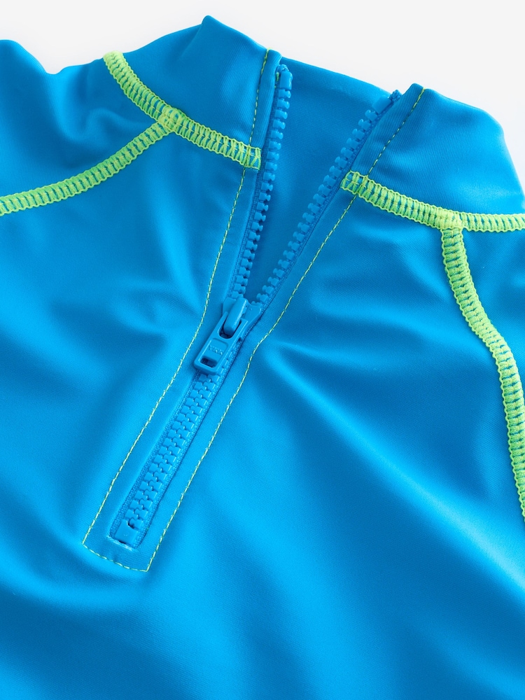 Blue Green Ombre Rash Vest and Shorts Set (3mths-7yrs) - Image 10 of 11