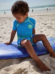 Blue Green Ombre Rash Vest and Shorts Set (3mths-7yrs) - Image 4 of 11