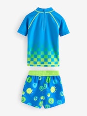 Blue Green Ombre Rash Vest and Shorts Set (3mths-7yrs) - Image 8 of 11