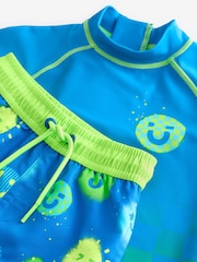 Blue Green Ombre Rash Vest and Shorts Set (3mths-7yrs) - Image 9 of 11