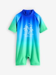 Blue/Green Dip Dye Sunsafe All-In-One Swimsuit (3mths-7yrs) - Image 4 of 7