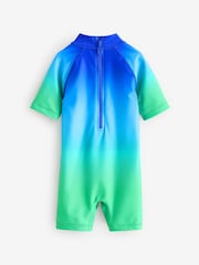 Blue/Green Dip Dye Sunsafe All-In-One Swimsuit (3mths-7yrs) - Image 5 of 7