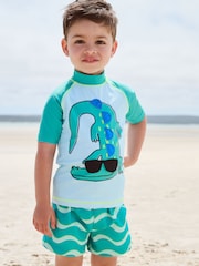 Green Croc Rash Vest and Shorts Set (3mths-7yrs) - Image 1 of 4