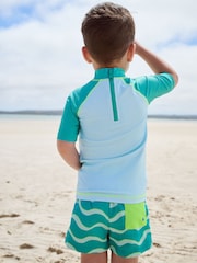 Green Croc Rash Vest and Shorts Set (3mths-7yrs) - Image 3 of 4