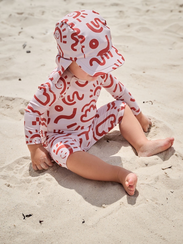 Neutral Sunsafe Swimsuit and Hat Set (3mths-7yrs) - Image 1 of 1