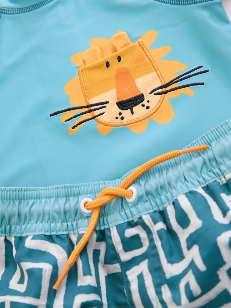 Bleu lion - Ensemble gilet anti-éclaboussures et short (3mths-7yrs) - Image 6 of 7