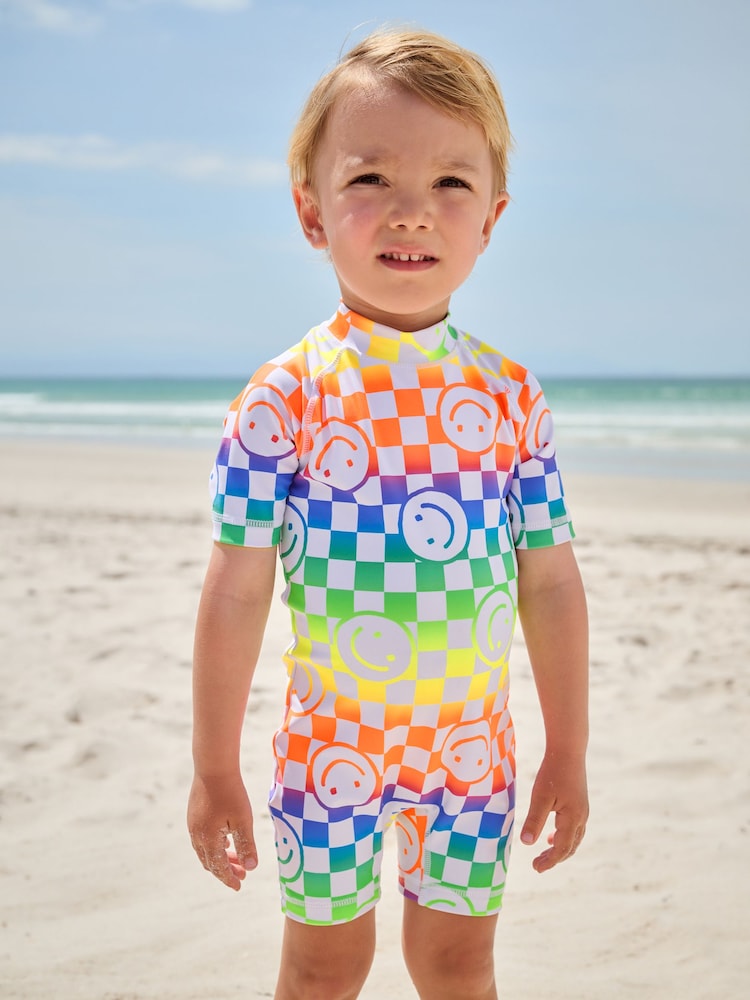 Multicoloured Checkerboard Sunsafe All-In-One Swimsuit (3mths-7yrs) - Image 1 of 8