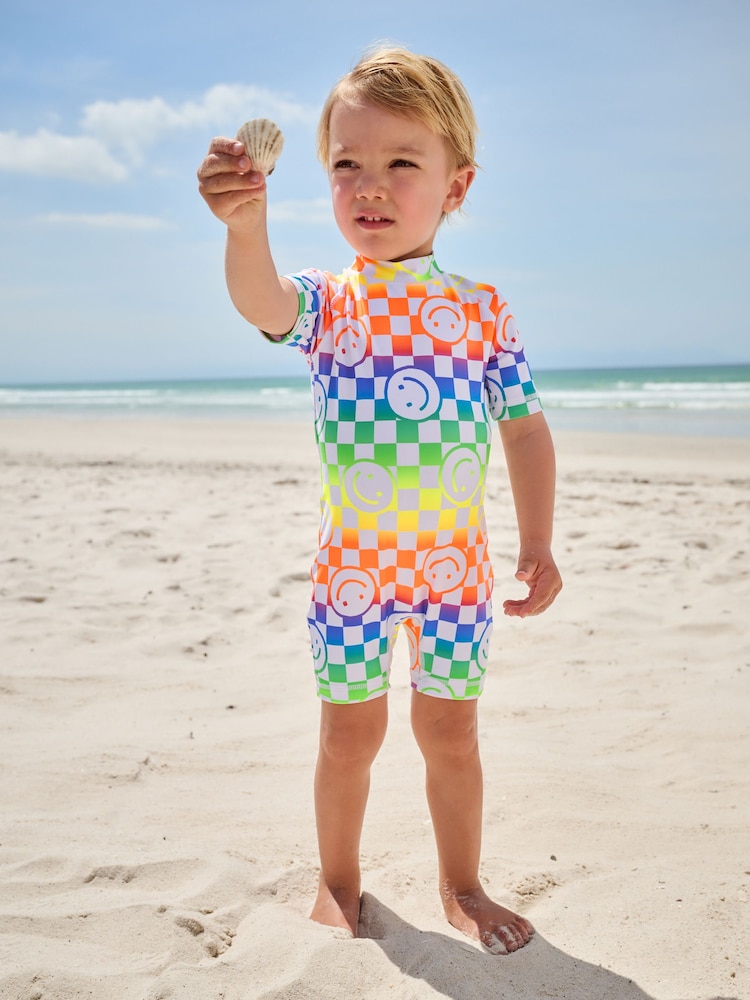 Multicoloured Checkerboard Sunsafe All-In-One Swimsuit (3mths-7yrs) - Image 2 of 8