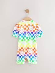 Multicoloured Checkerboard Sunsafe All-In-One Swimsuit (3mths-7yrs) - Image 5 of 8