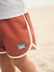 Light Blue/Brown Rash Vest and Shorts Set (3mths-7yrs) - Image 4 of 4