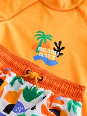 Orange Palm Tree Rash Vest and Shorts Set (3mths-7yrs) - Image 4 of 5