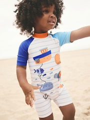 Neutral Stripe Sunsafe All-In-One Swimsuit (3mths-7yrs) - Image 1 of 8