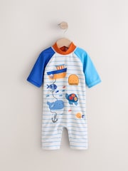 Neutral Stripe Sunsafe All-In-One Swimsuit (3mths-7yrs) - Image 4 of 8