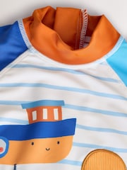 Neutral Stripe Sunsafe All-In-One Swimsuit (3mths-7yrs) - Image 6 of 8