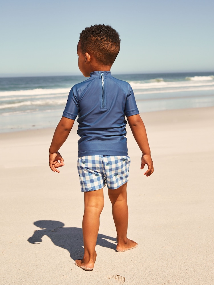 Navy Whale Rash Vest and Shorts Set (3mths-7yrs) - Image 4 of 5