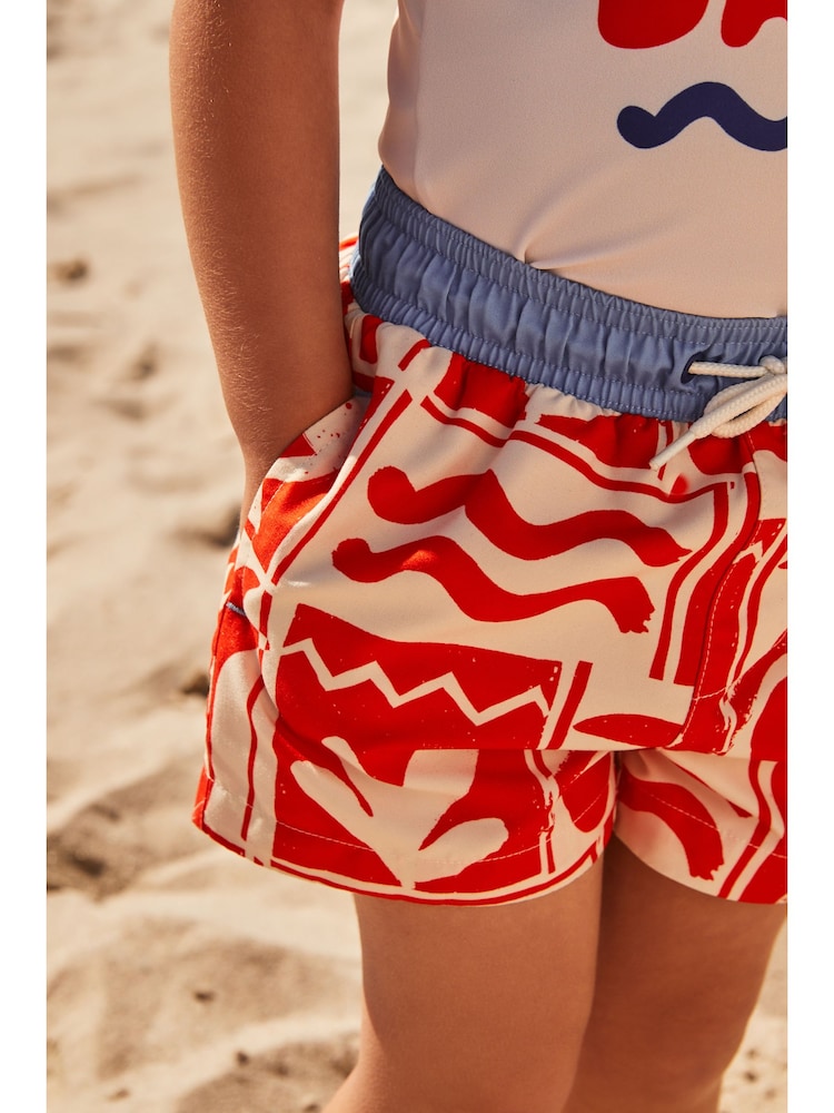 Red/White Rash Vest and Shorts Set (3mths-7yrs) - Image 3 of 4